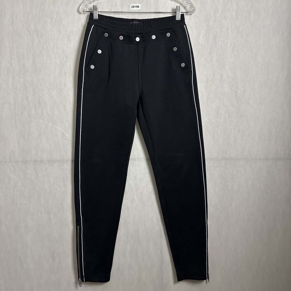 Rag & Bone Women's XS Black Naval Track Pants With Piping And Ankle Zippers
